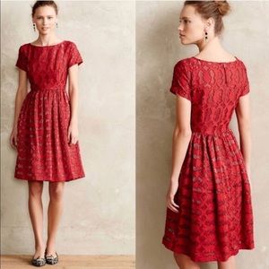 Red lace Anthropologie Dress